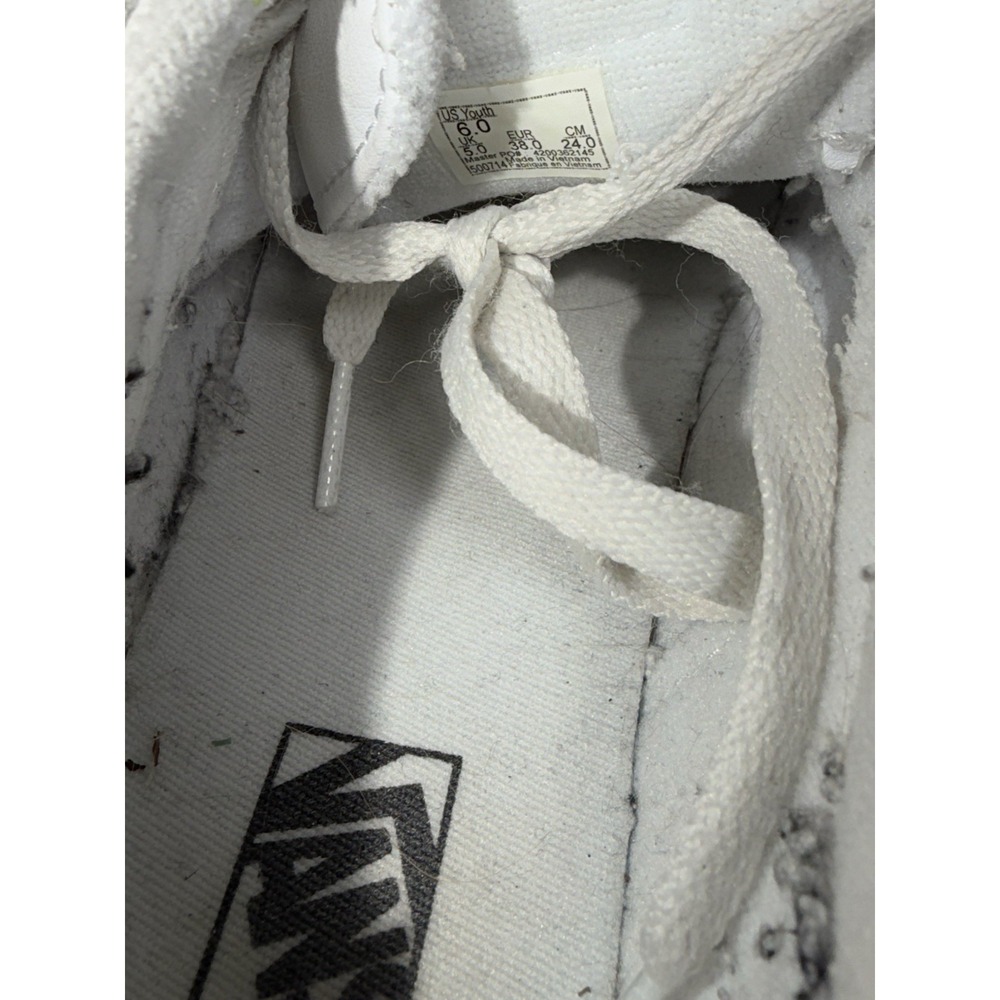 VANS Women Size 7.5 Old Skool White‎ Leather Daily Casual Shoes Skate Sneakers - Picture 10 of 10